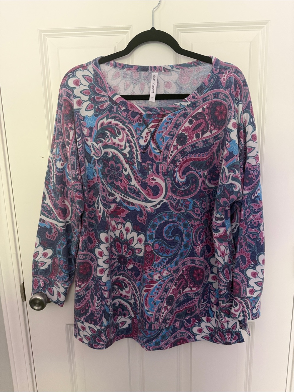 Arizona Purple & Blue Paisley Long-Sleeve Tee